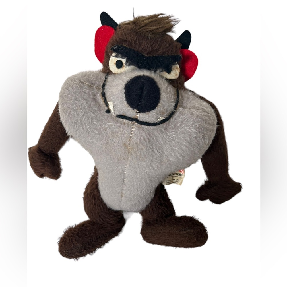Vintage 1971 Tazmanian Devil Taz Stuffed Plush Toy Warner Bros Looney Tunes